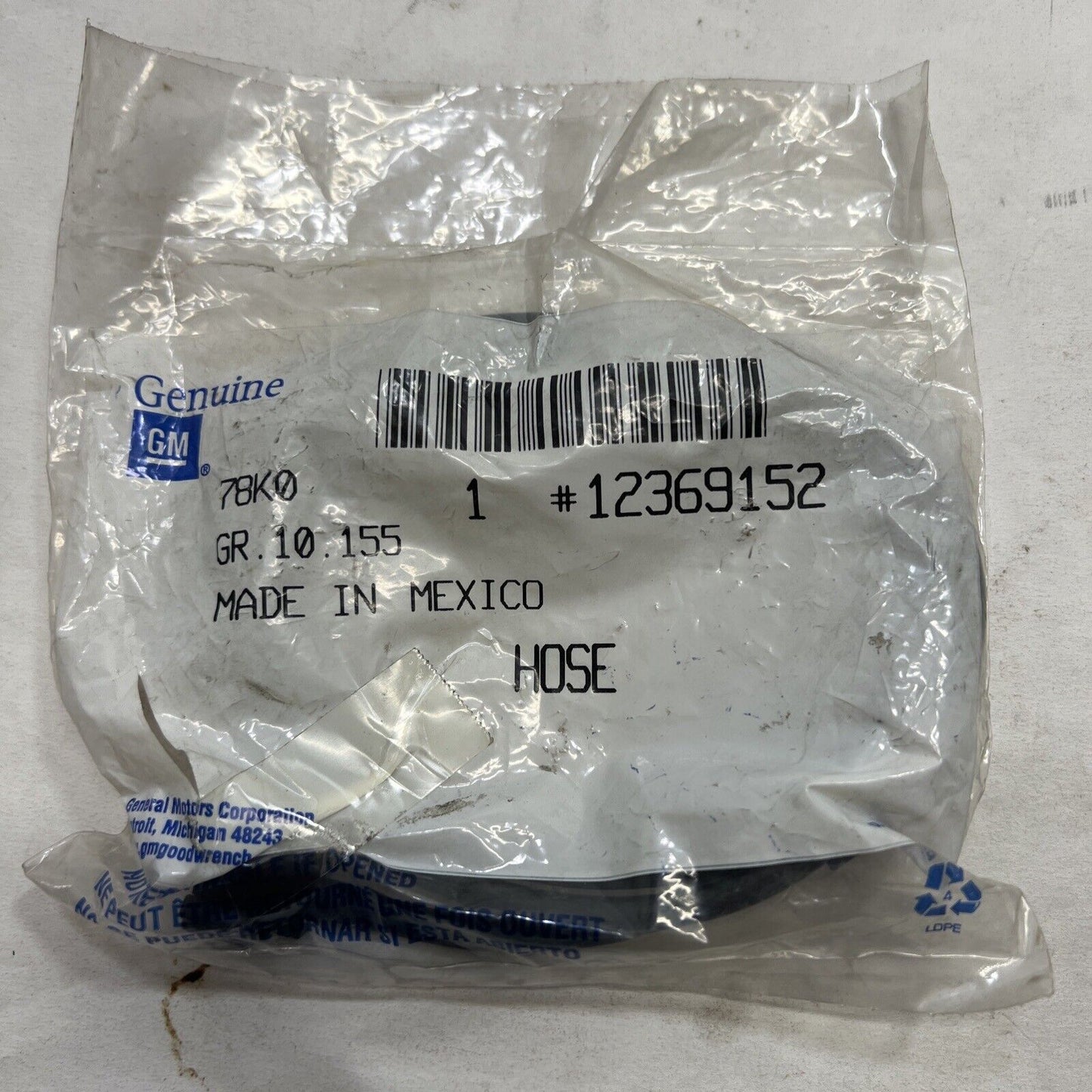 Genuine OEM GM Venture Nozzle Hose Assembly 1997-2005 12369152