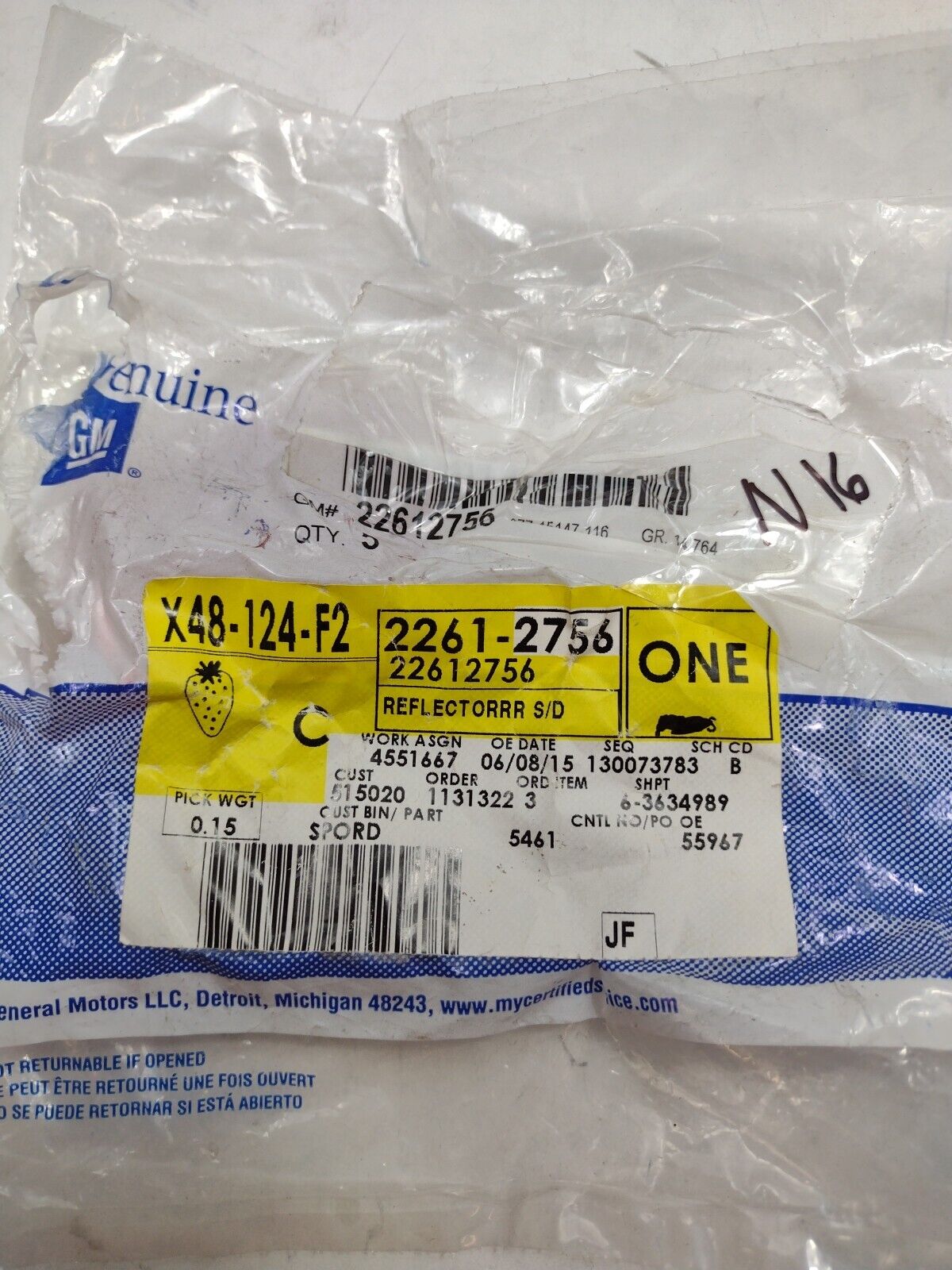 Genuine OEM GM Chevy Corvette Red Door Warning Deflector 1999-2013 22612756