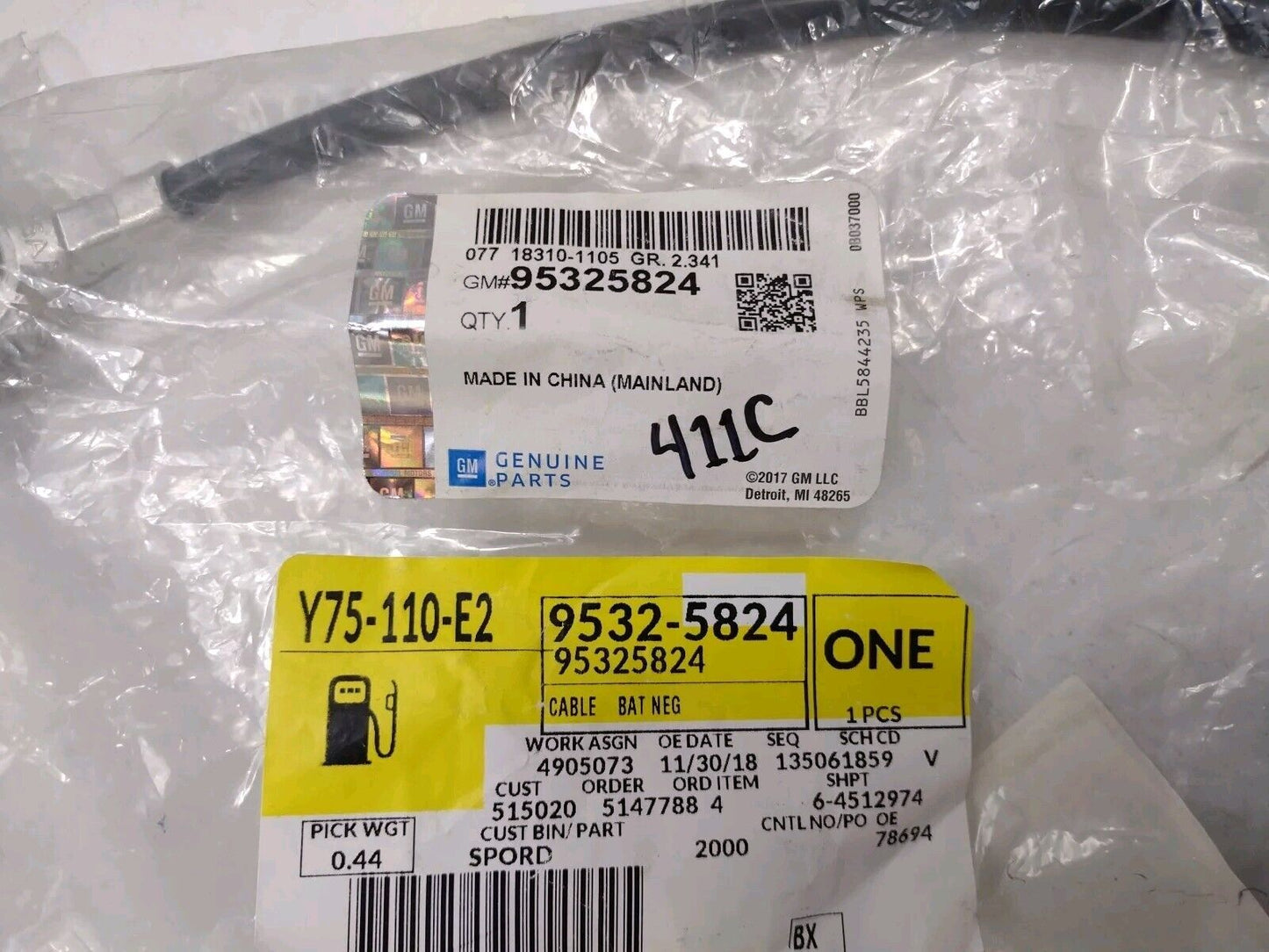 Genuine OEM GM Battery Negative Cable 42794581 - 95325824