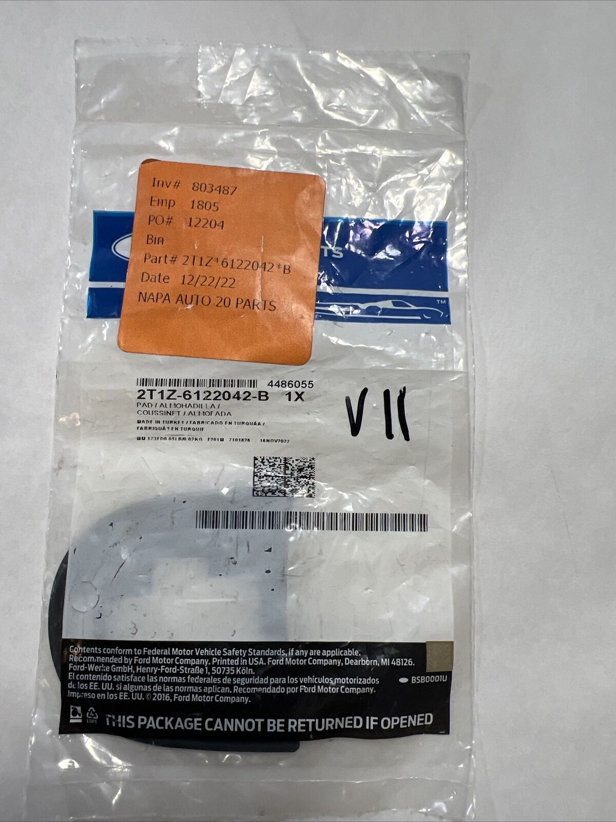 Genuine OEM Ford Transit Connect Front Door Handle Gasket 10-13 2T1Z6122042B