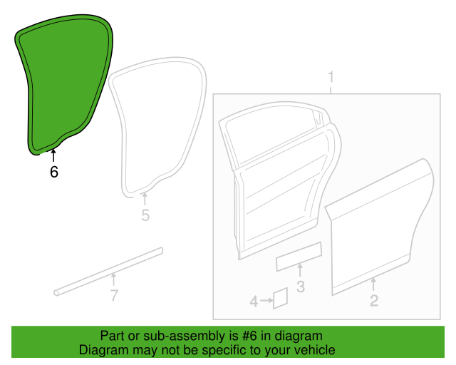 Genuine OEM GM Chevrolet Cruze Rear Left Side Weather-Strip On Body 95440407