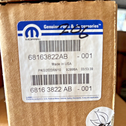 Genuine OEM Mopar Dodge Dart Rear Ceramic Brake Pad Set 2013-2016 68163822AB