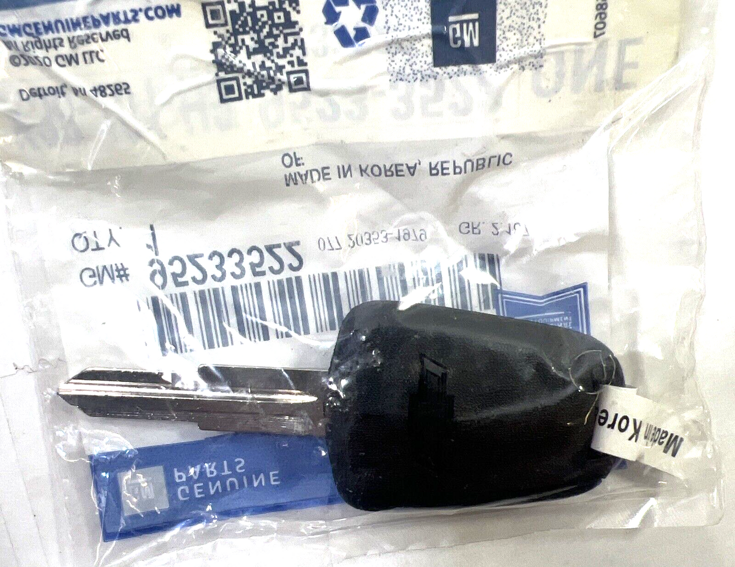 Genuine OEM GM ACDelco Spark Ignition Key 2013-2015 95233522