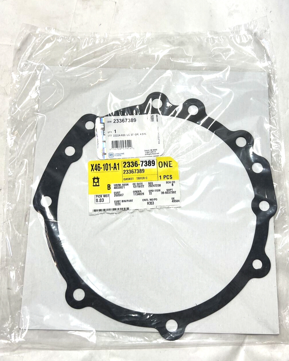 Genuine OEM GM Transfer Case Adapter Gasket 23367389