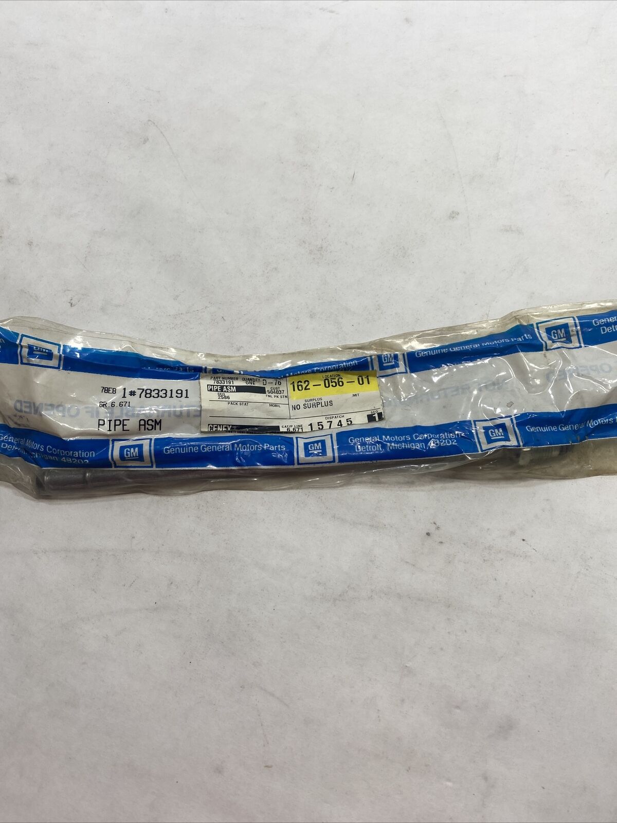 New OEM GM Pontiac Safari GMC Safari Power Steering Return Hose 84-89 7833191