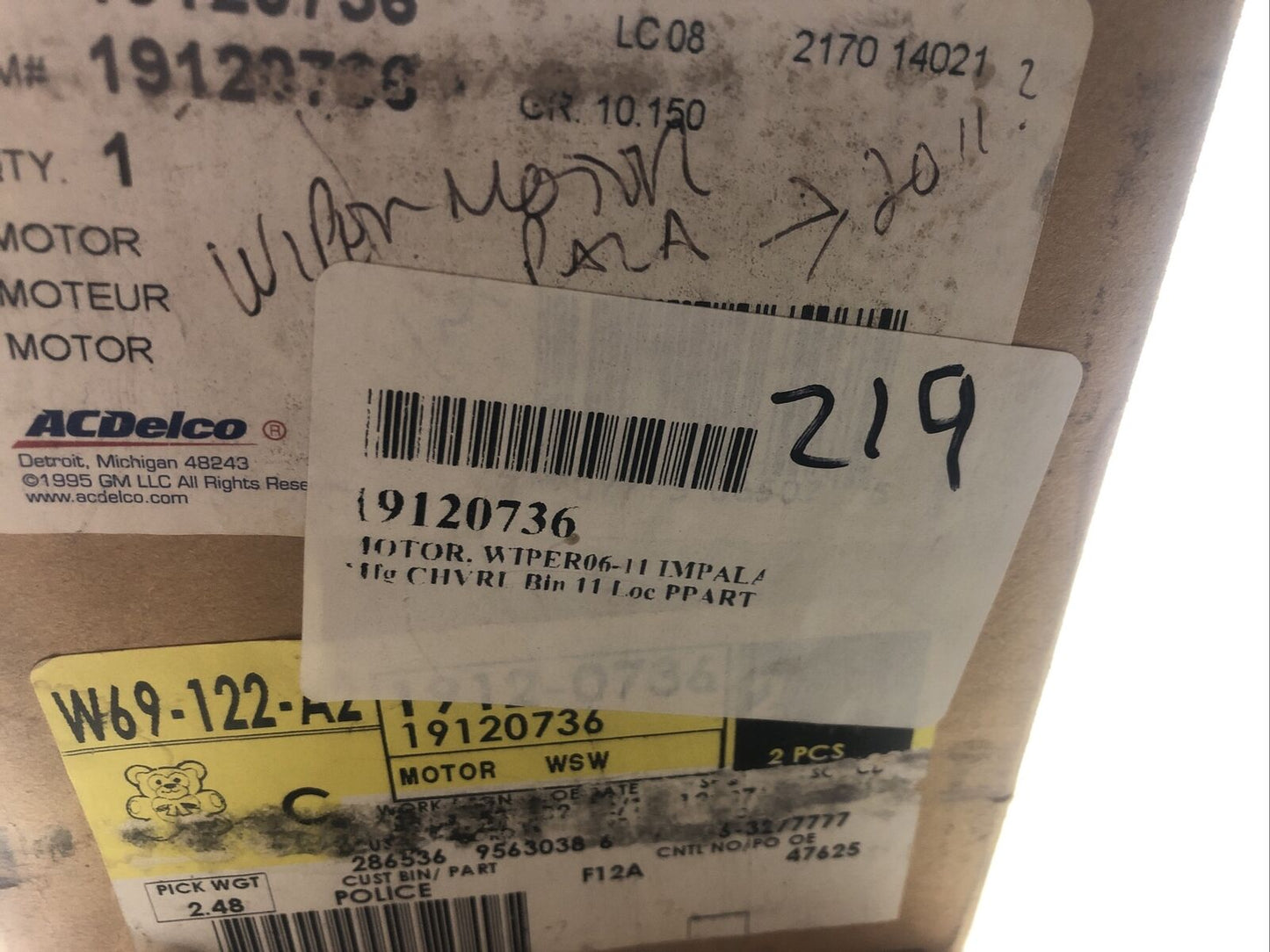 New OEM Genuine GM Wiper Motor Buick LACROSSE ALLURE 2006-09 19120736