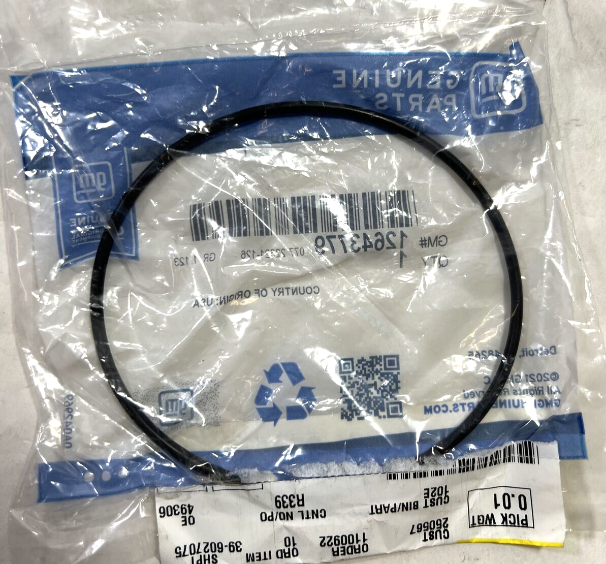 Genuine OEM GM Silverado 2500 HD Water Pump Cover Seal 2015-2023 12643779