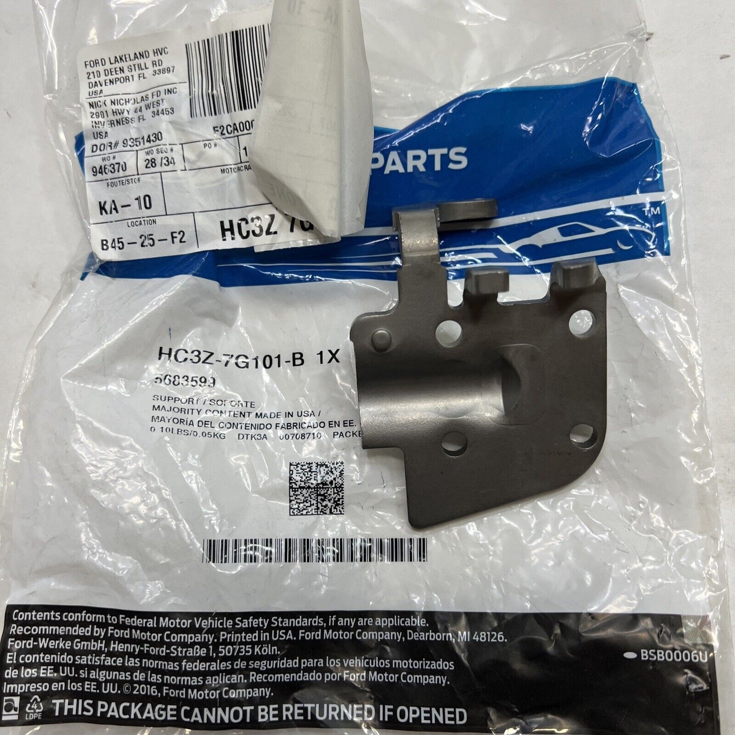 New OEM Genuine Ford Auto Transmission Rod Actuator Plate Support HC3Z7G101B