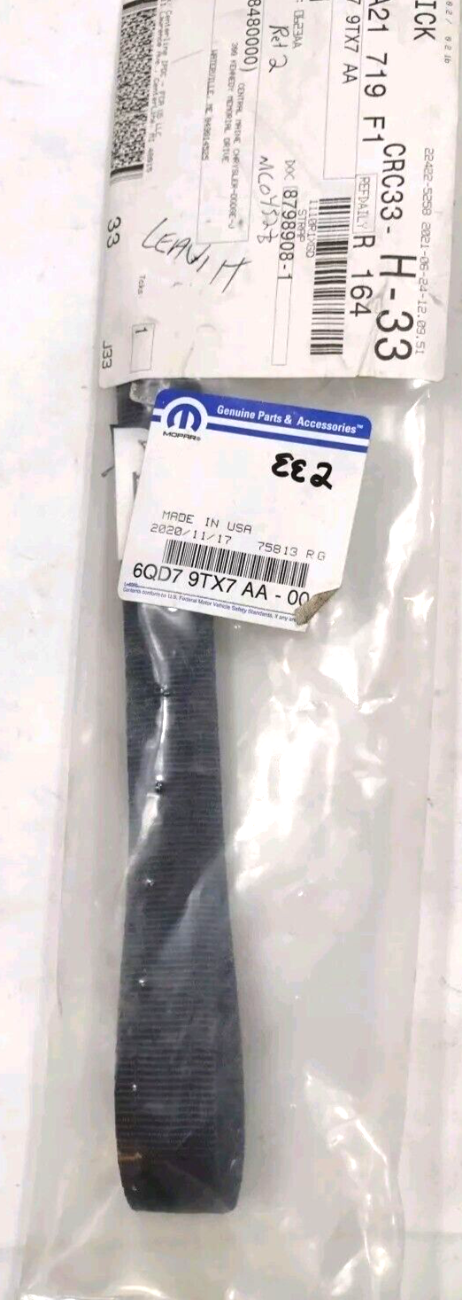 Genuine OEM Mopar Jeep Wrangler Seat Recliner Pull Strap 2018-2024 6QD79TX7AA