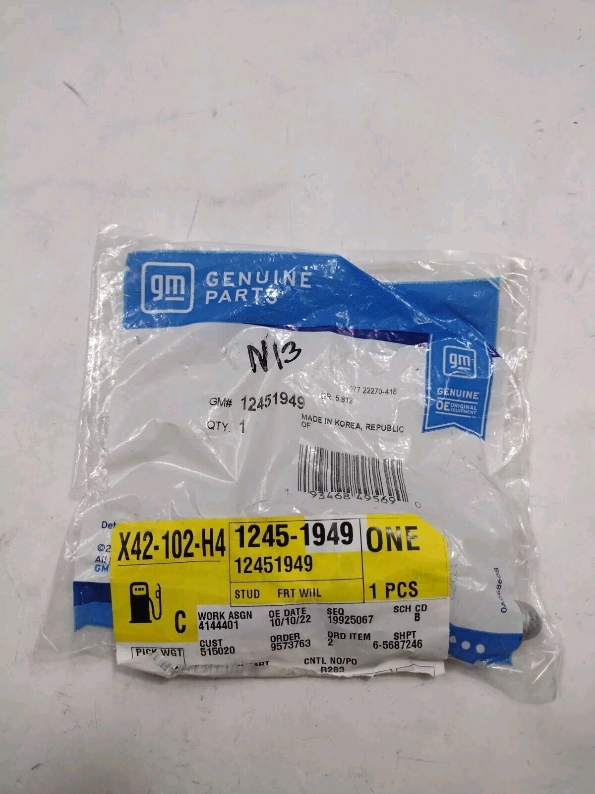 Genuine OEM GM Cadillac Escalade Front Wheel Stud 2019-2024 12451949