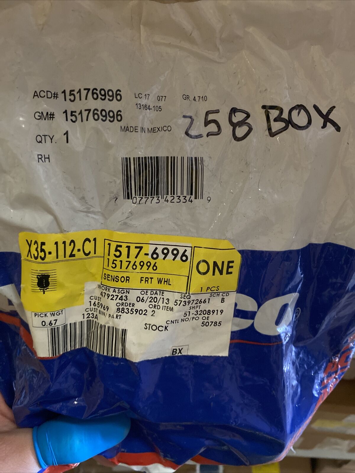 New OEM Genuine GM Right Passenger Side ABS Wheel Speed Sensor 19368664