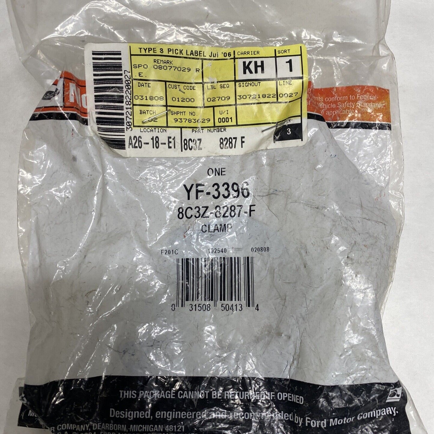 New OEM Ford Hose Clamp-DIESEL MOTORCRAFT YF-3396