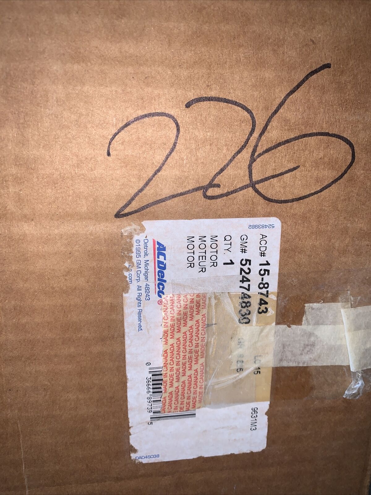 New OEM GM HVAC Motor 52474830 ACDelco 158743