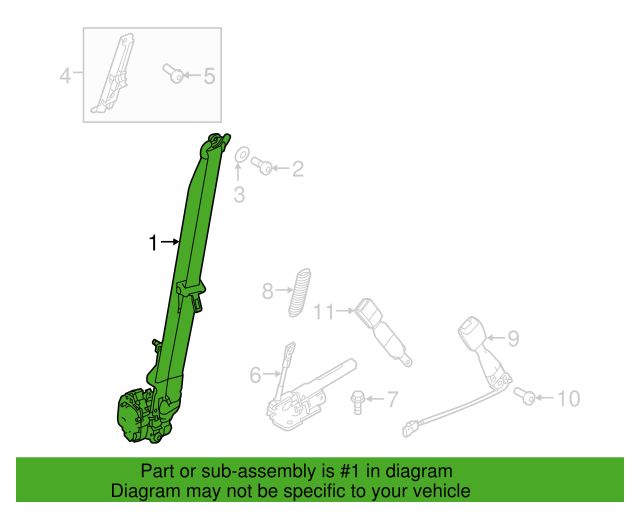 New OEM Ford Explorer Seatbelt Passenger Side Front 2016-19 DB5Z78611B08AC