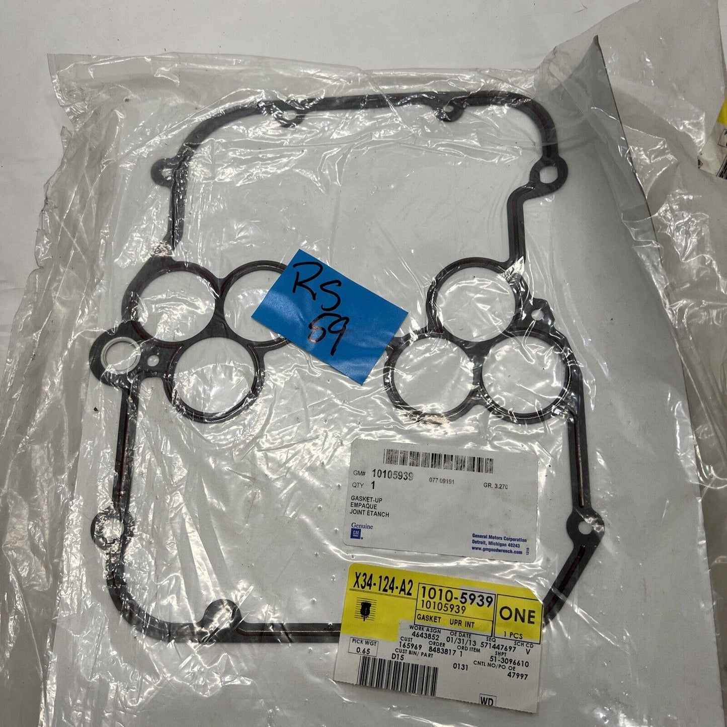 New OEM Genuine GM Astro 1992-1995 Upper Intake Manifold Gasket 19331435