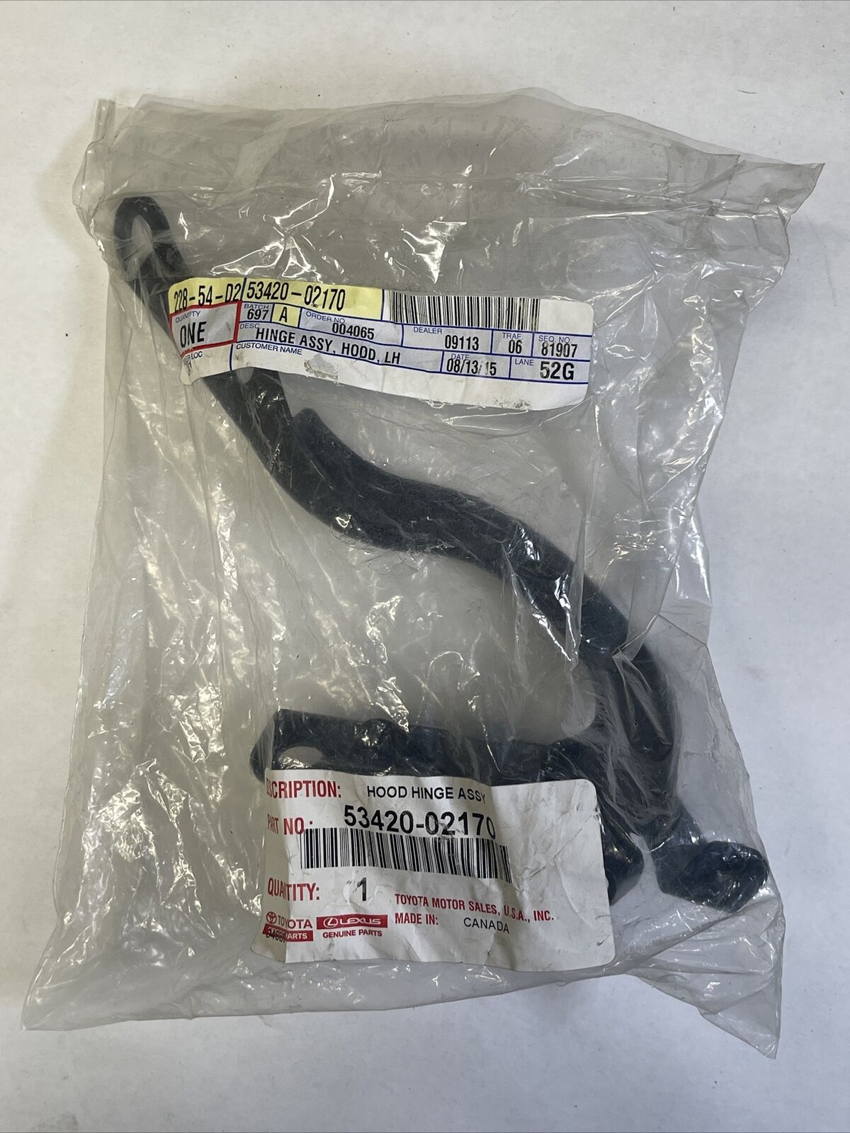 New Genuine OEM Toyota Corolla Hood Hinge 53420-02170