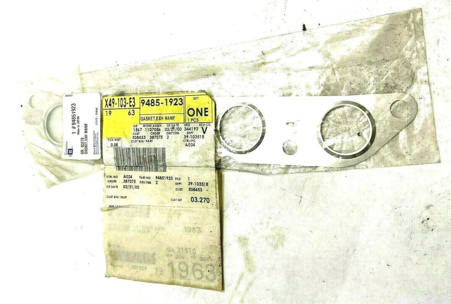 New OEM General Motors Exhaust Manifold Gasket 94851923