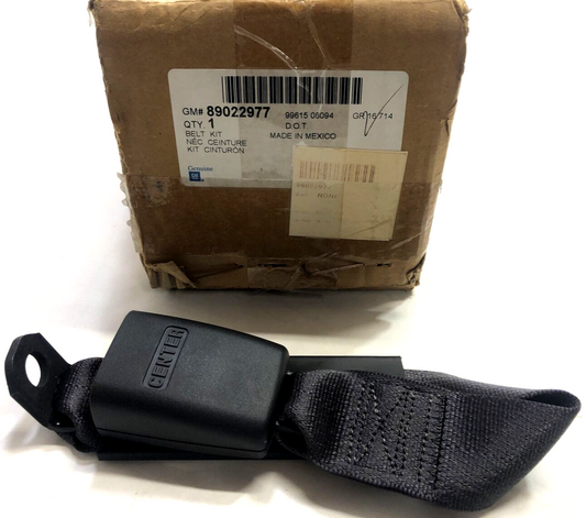 New OEM Genuine GM 2004-2012 Ebony Front Center Seat Belt with Buckle 89022977
