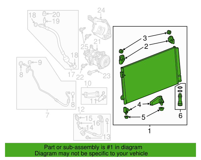 Genuine OEM GM Chevrolet Silverado 2500 Condenser 2015-2019 85145962