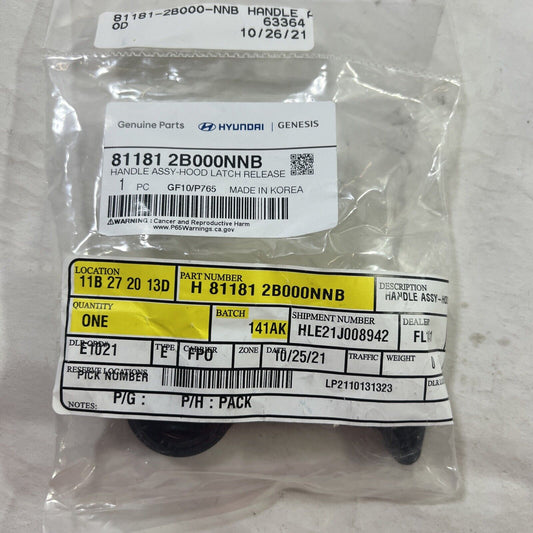 Genuine OEM Hyundai Elantra Hood Latch Release Handle Assm 21-23 811812B000NNB