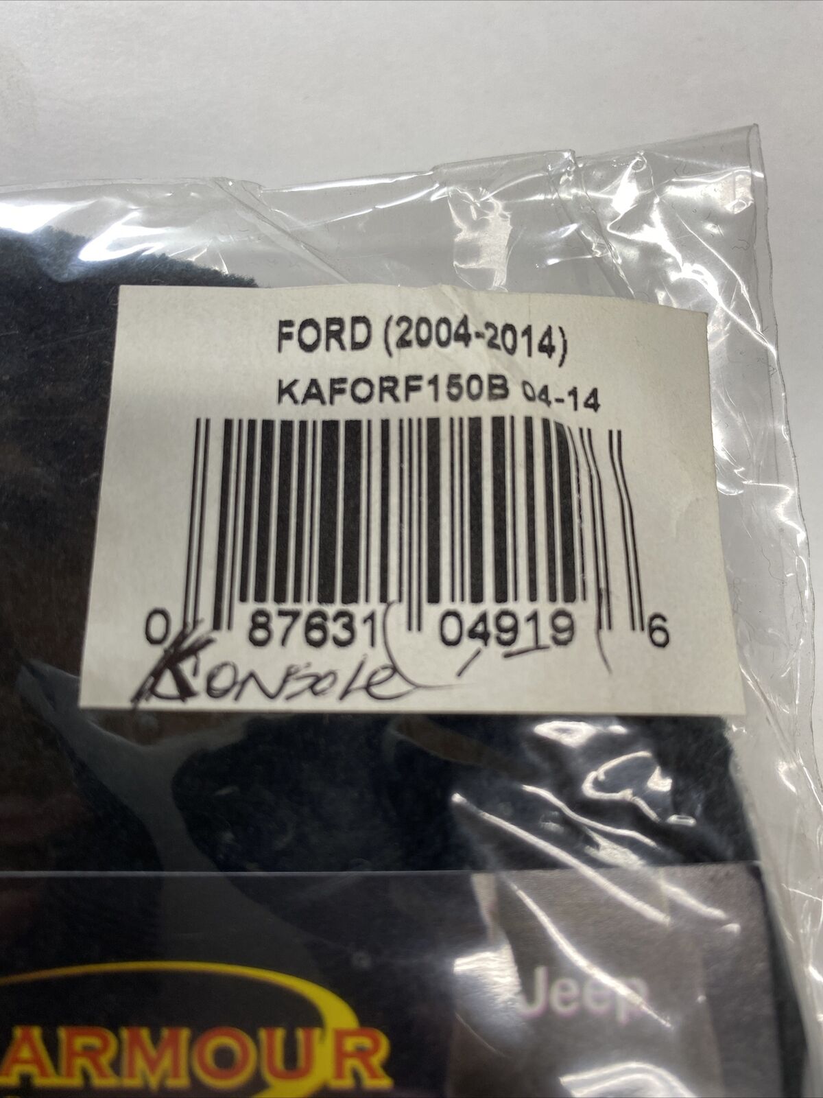 Konsole Armour KAFORF 150B04-14 Black Ford Console Cover F-150