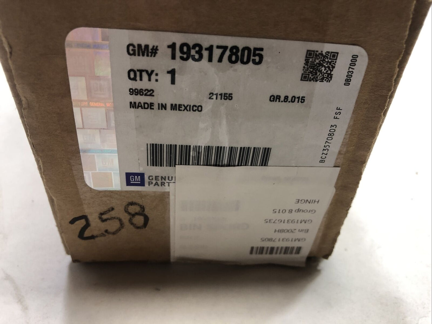 New OEM Genuine GM Chevrolet 15-18 Left Driver Side Hood Hinge 19317805