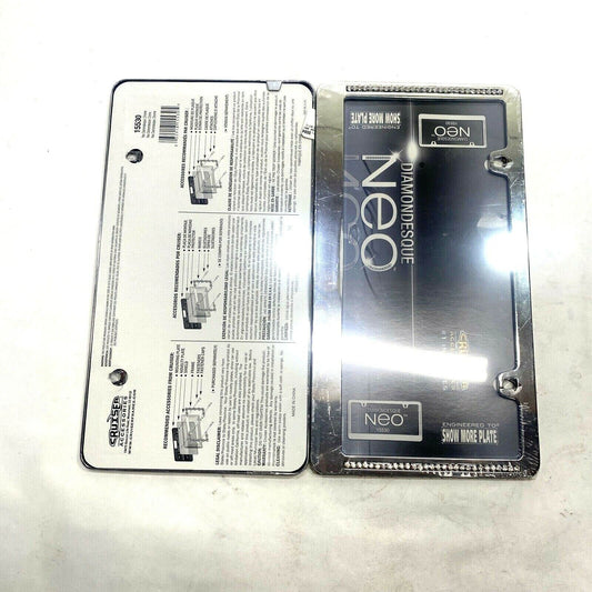 New  Auto-Car-Truck Diamond Bling Crystal Chrome License Plate Tag Frames 15530