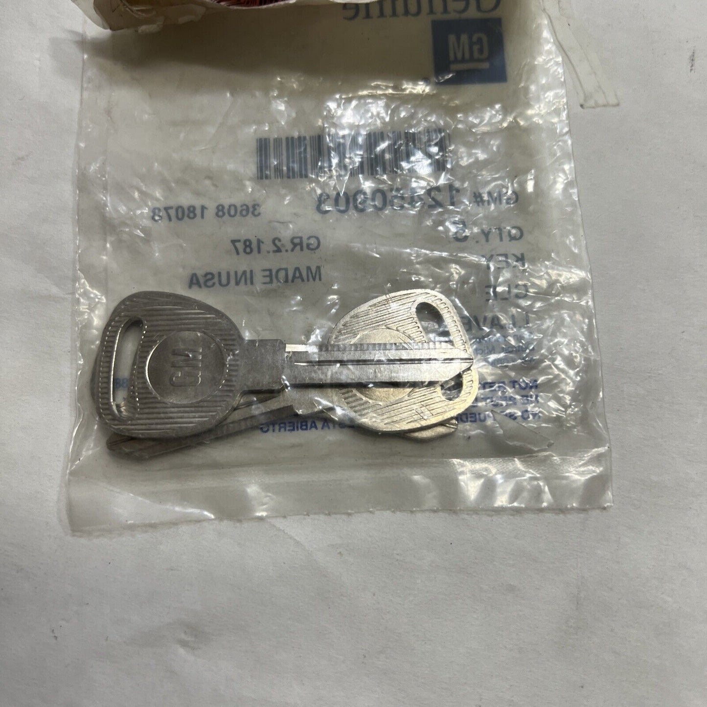 New OEM Genuine GM Door Lock Key *3 Keys 12450903