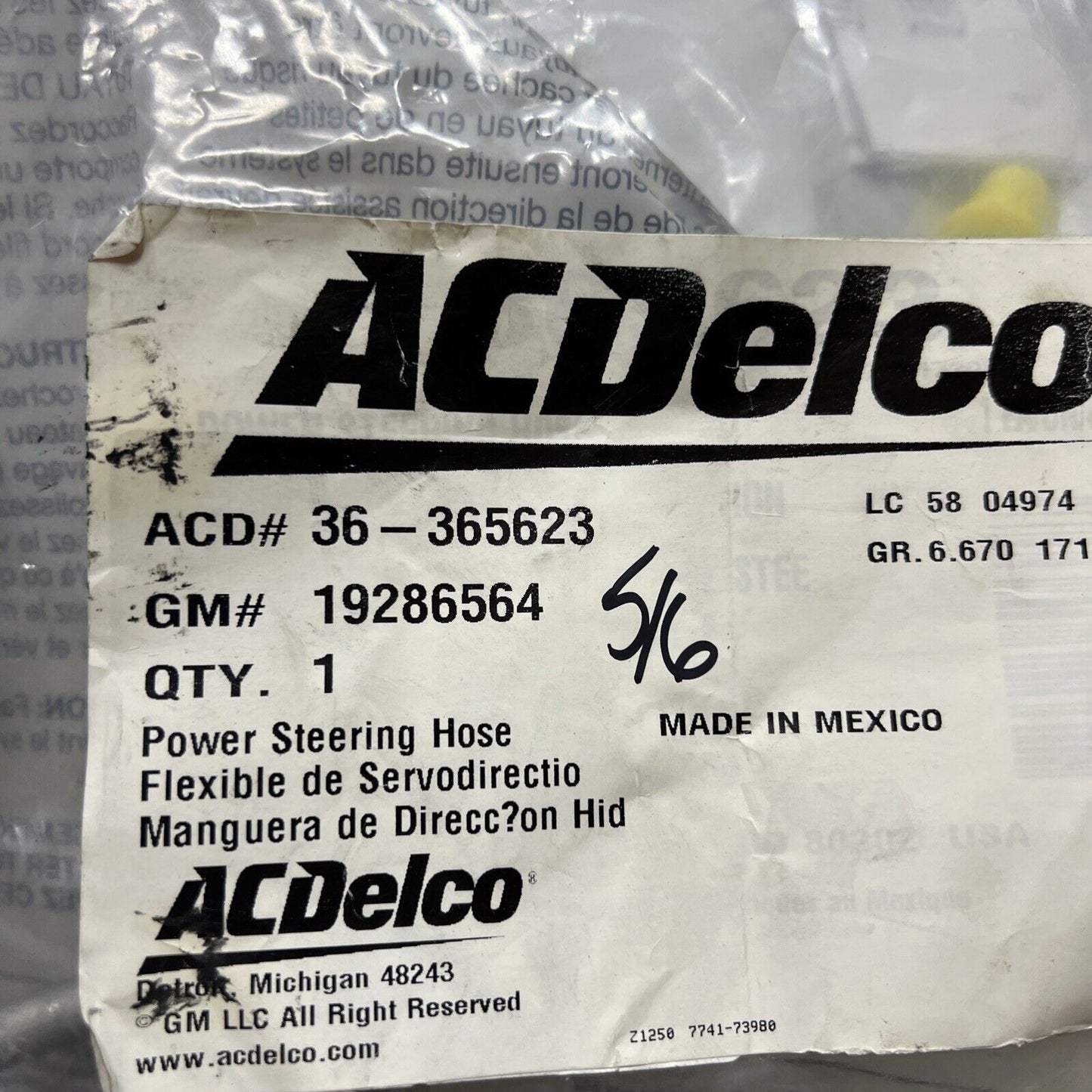 GM 19286564 Acdelco 36365623
