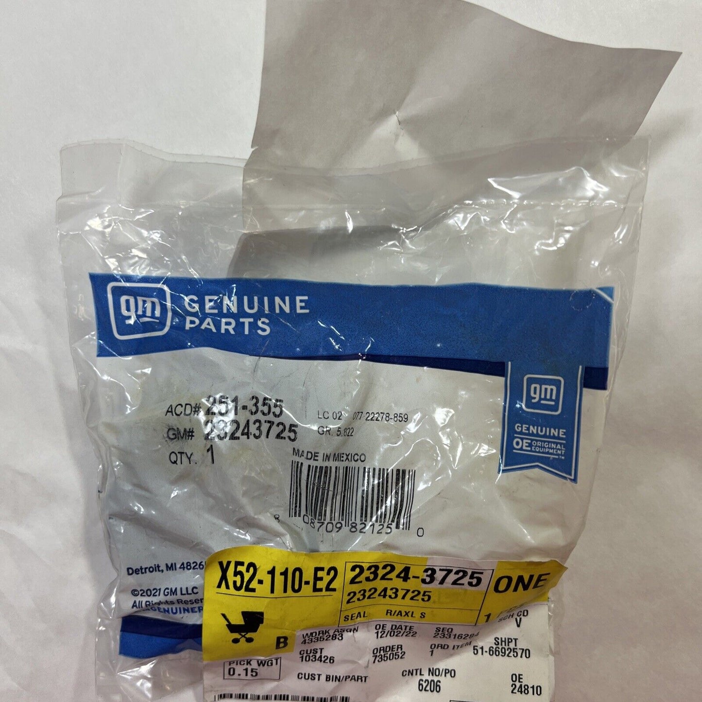 Genuine OEM GM ACDelco Drive Axle Shaft Seal 2019-2024 251355