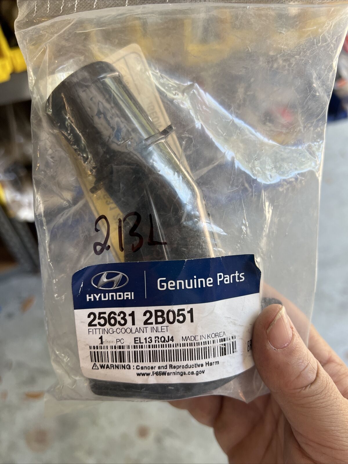 Genuine OEM Hyundai Accent Fitting Coolant Inlet 2011-2017 256312B051