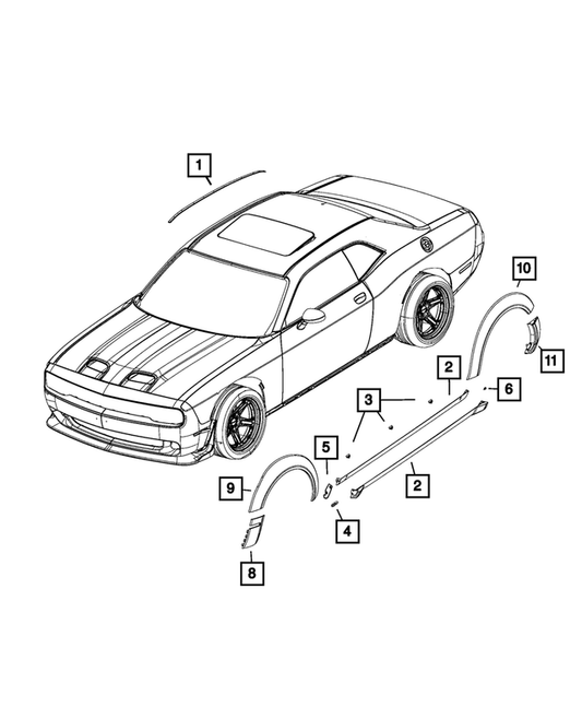 Genuine OEM Mopar Challenger Roof Molding 2008-2023 1GD41DX8AF