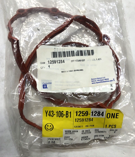 New OEM Genuine GM Chevrolet Pontiac 2005-2009 Gasket Oil Pan 12591284