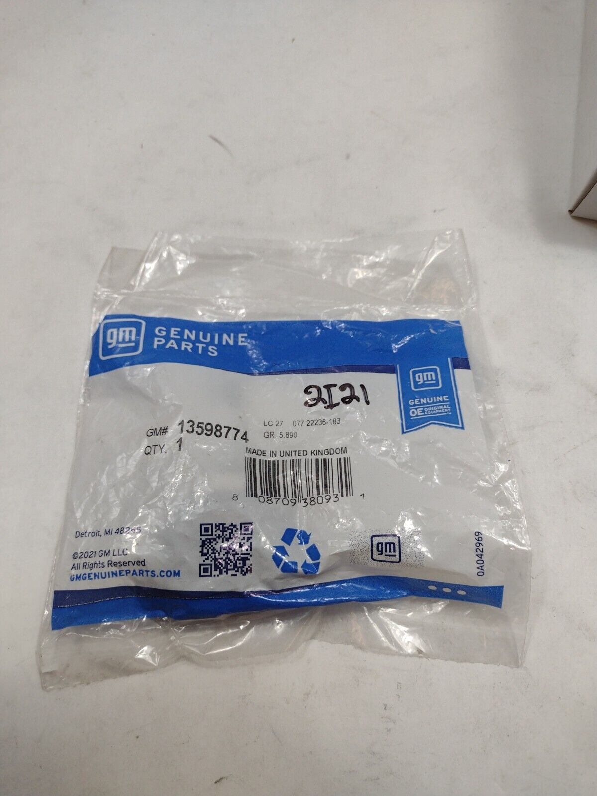 Genuine OEM GM Chevy Corvette Tire Pressure Sensor 2014-2019 13598774