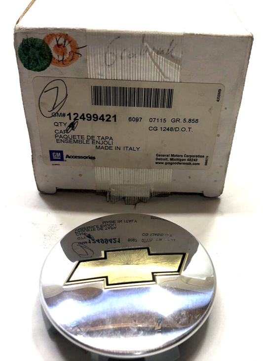 New OEM Genuine GM Chevrolet 2007-2014 Polished Wheel Center Cap 12499421