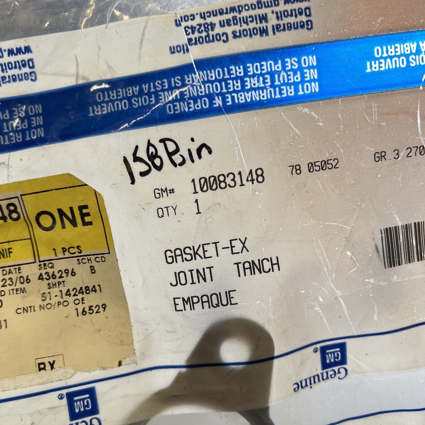 New OEM Genuine GM 	Cavalier Sunbird 1987-1997 Exhaust Manifold Gasket 10083148