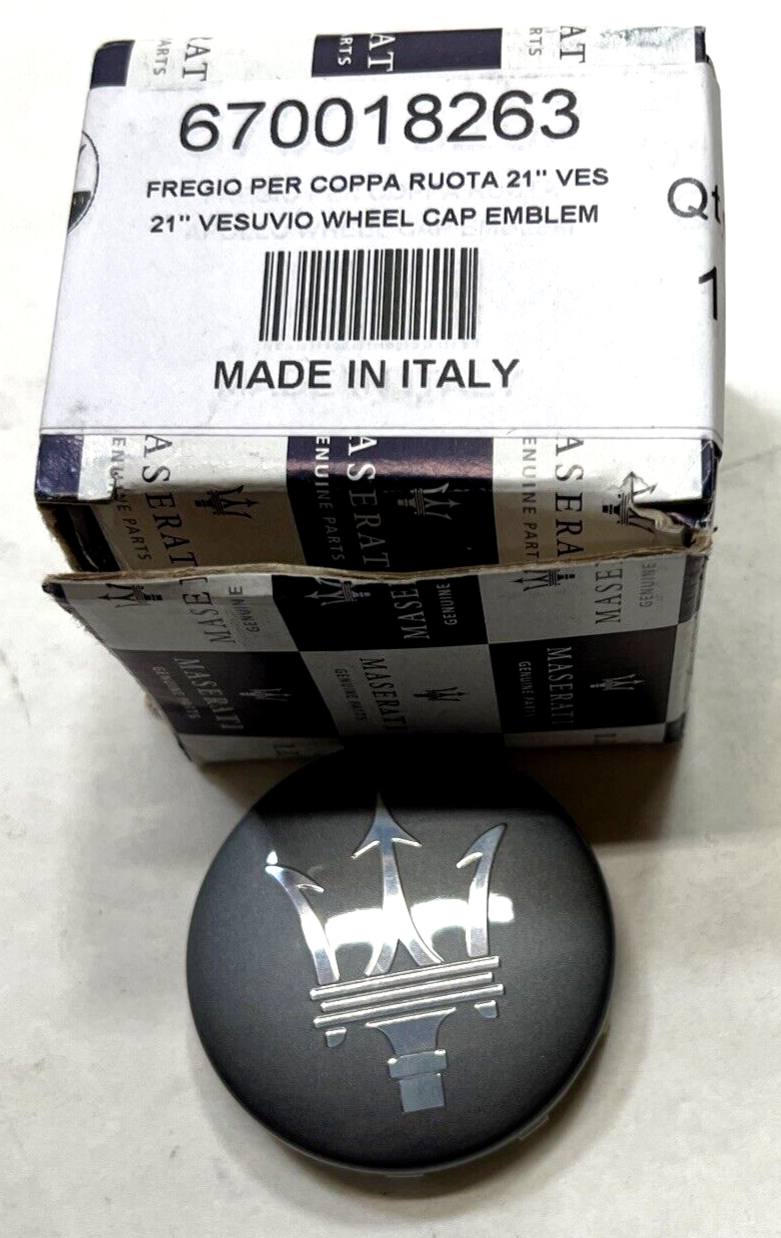 New OEM Genuine Maserati 21" Inch Vesuvio Wheel Cap Emblem 670018263