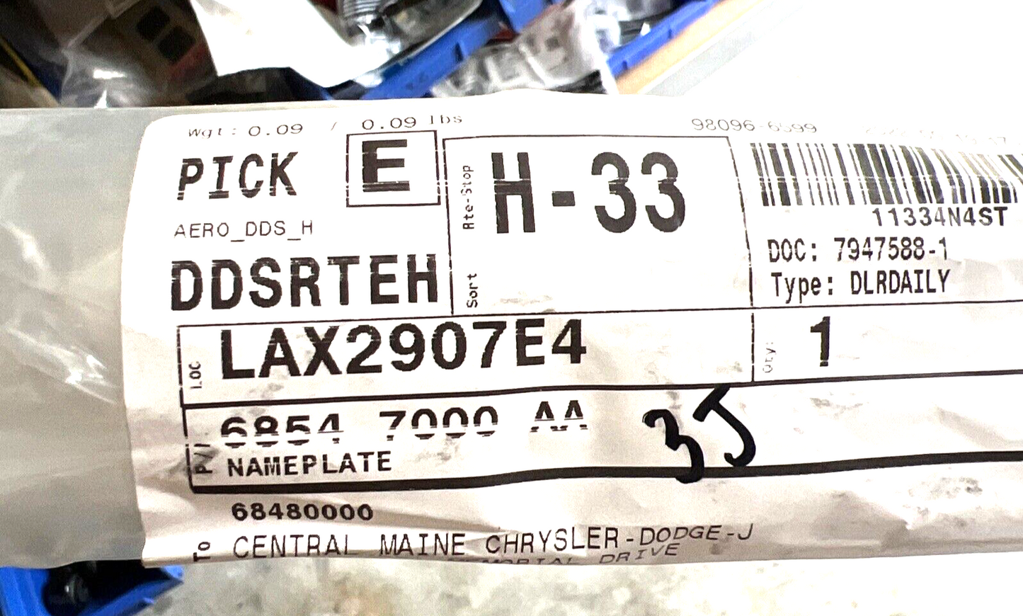 Genuine OEM Mopar Front Driver Door Black Chrome Nameplate Emblem 68547000AA