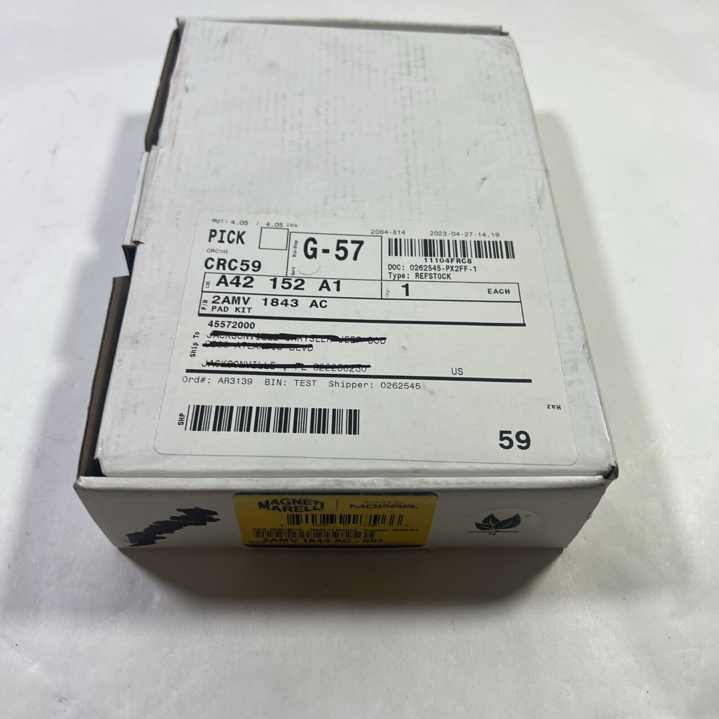 Genuine OEM Mopar Magneti Marelli Disc Brake Pad Set Fits 2AMV1843AC