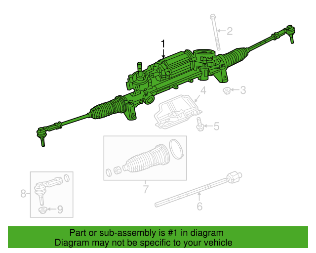 Genuine OEM Mopar Jeep Cherokee Steering Rack & Pinion Assembly 15-19 68369260AA
