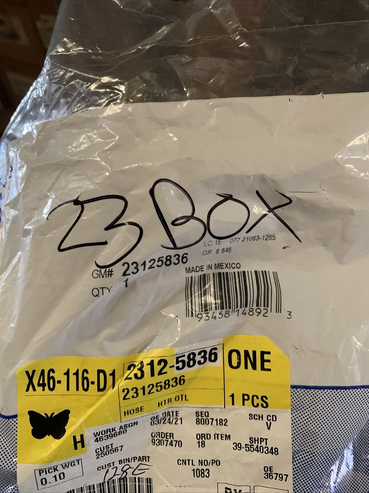 New OEM GM Chevy Colorado 15-16 Heater Outlet Hose 23125836