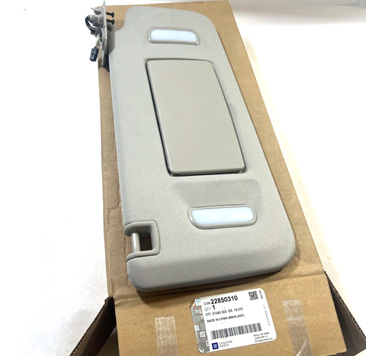 Genuine OEM GM Chevrolet Right Passenger Side Sunvisor 2007-14 Gray 22850310