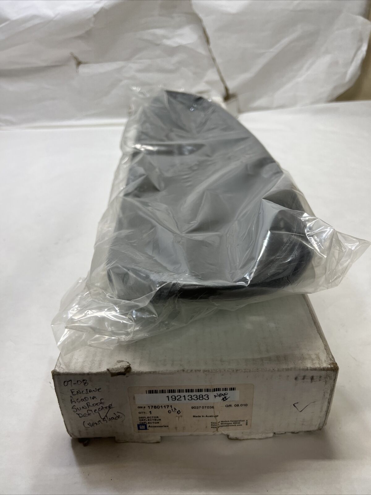 Genuine OEM GM Acadia Enclave Sunroof Air Deflector Shade Smoke 2007-08 19213383