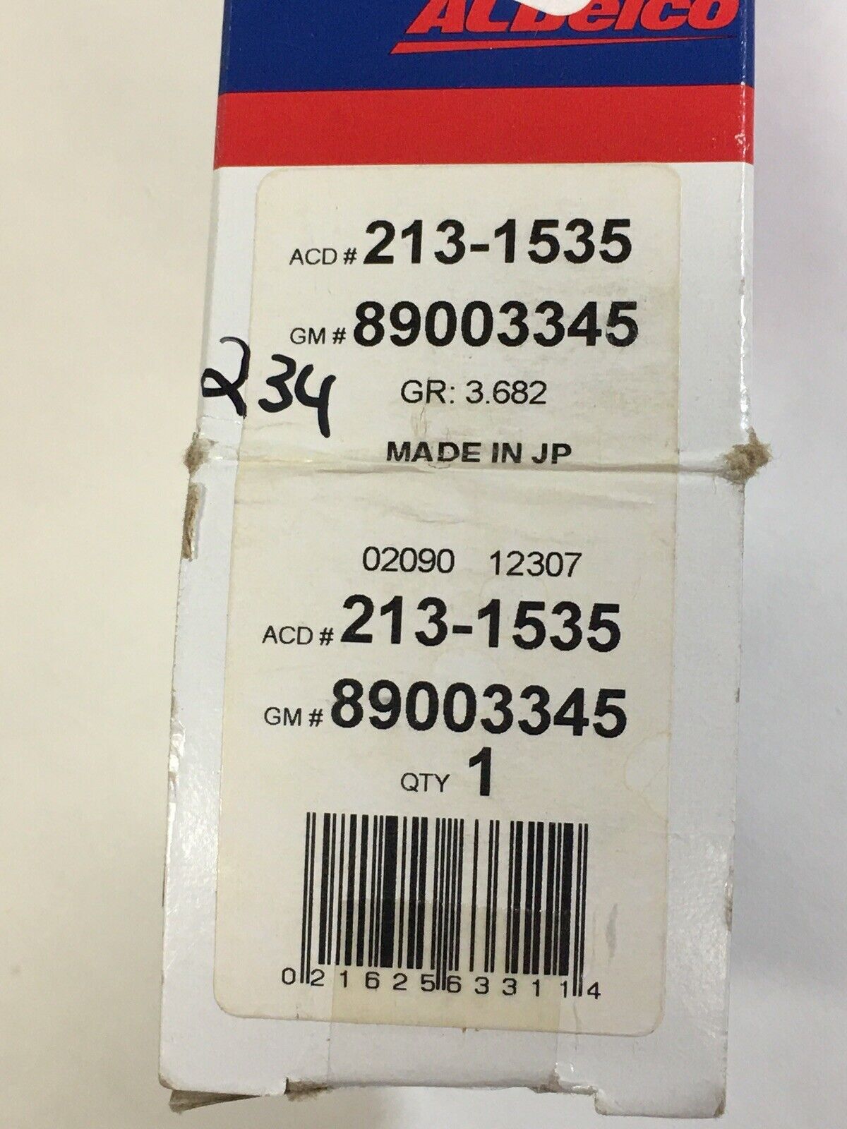 New OEM GM O2 Sensor Oxygen Sensor 89003345 ACDelco 213-1535