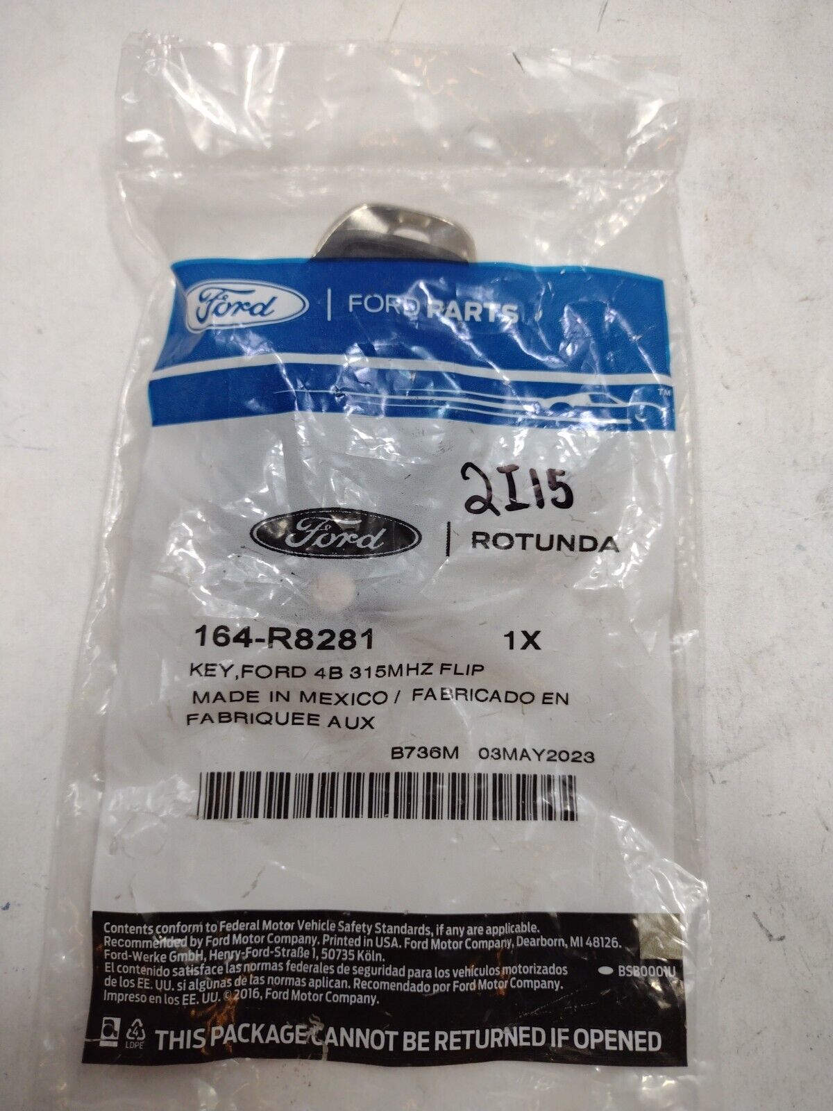 New Genuine OEM Ford Remote Key FOB 164-R8281