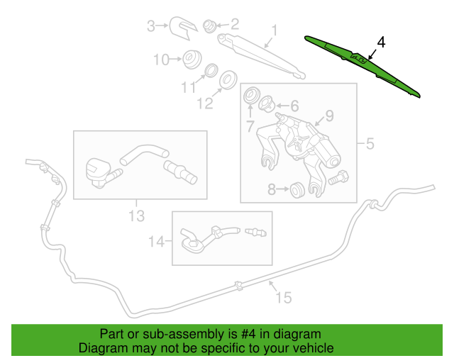 Genuine OEM Kia Sportage Rear Side Wiper Blade 2011-2014 988503W000