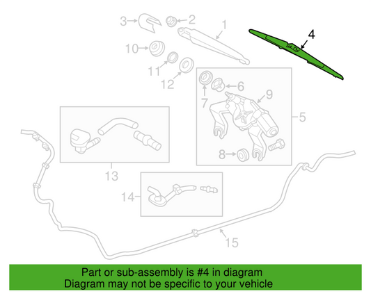 Genuine OEM Kia Sportage Rear Side Wiper Blade 2011-2014 988503W000