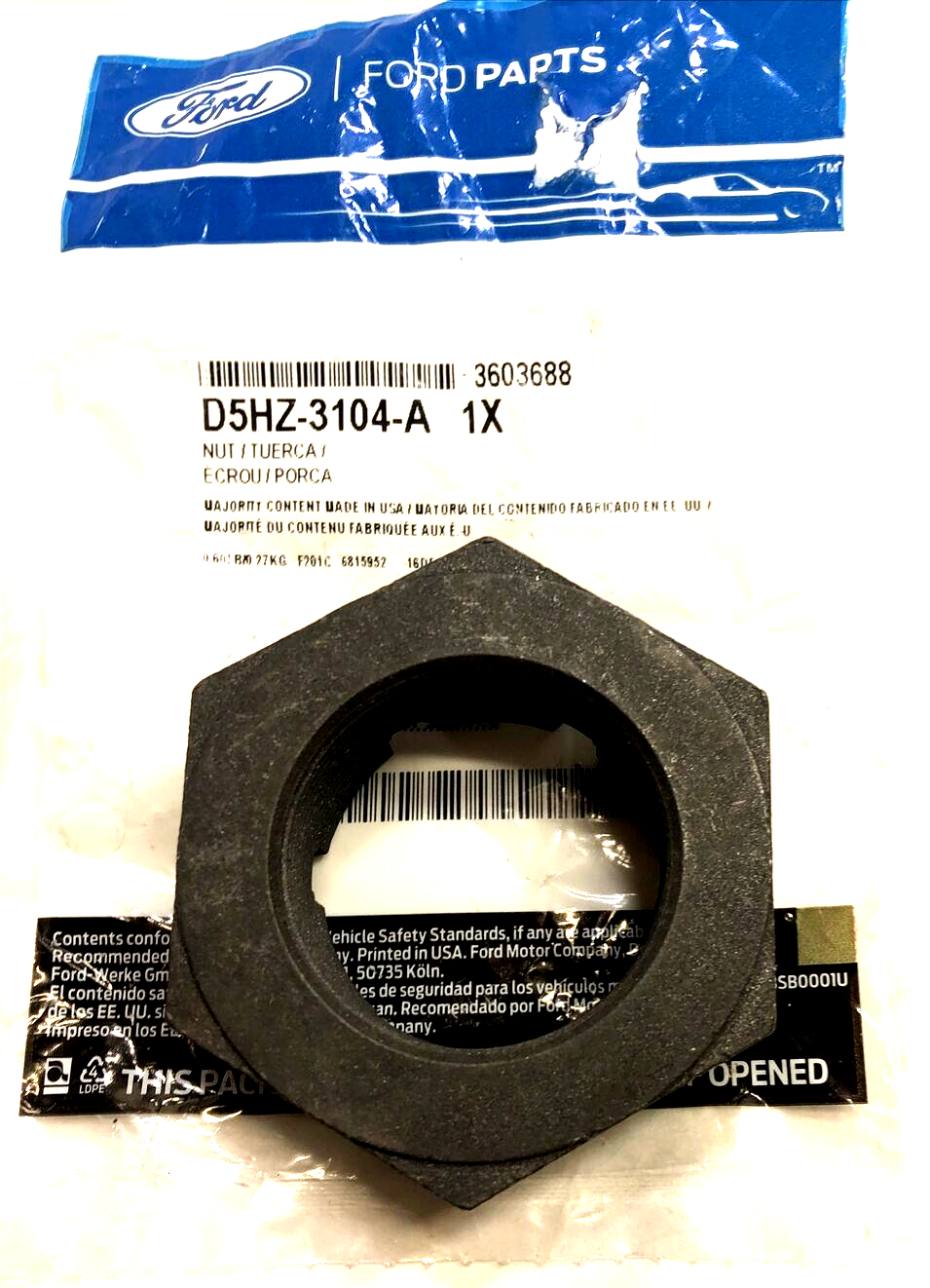 New OEM Genuine Ford Unitized Steer Axle Spindle Nut D5HZ-3104-A