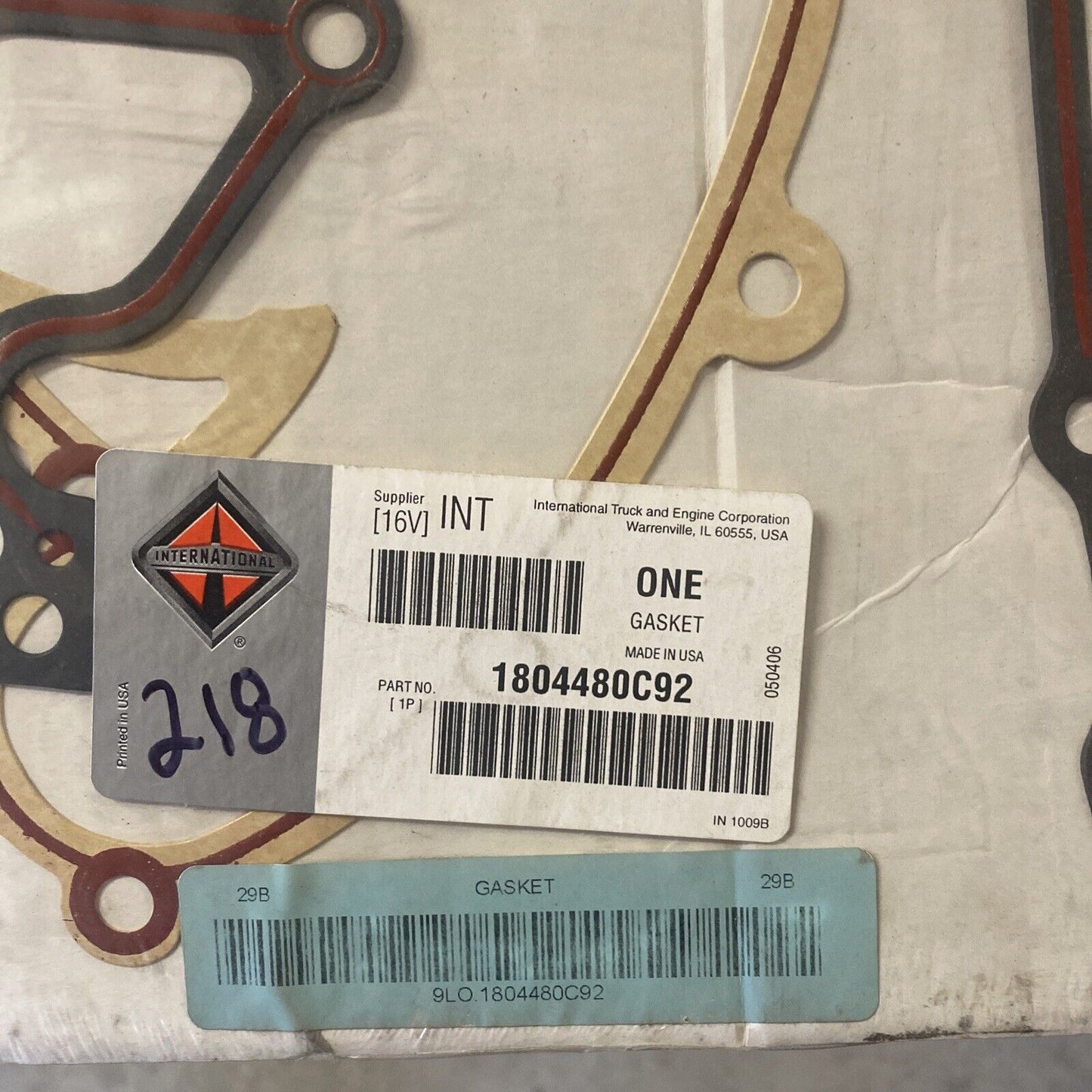 New OEM International CYLINDER FRONT COVER W/PUMP GASKET KIT 1804480C92