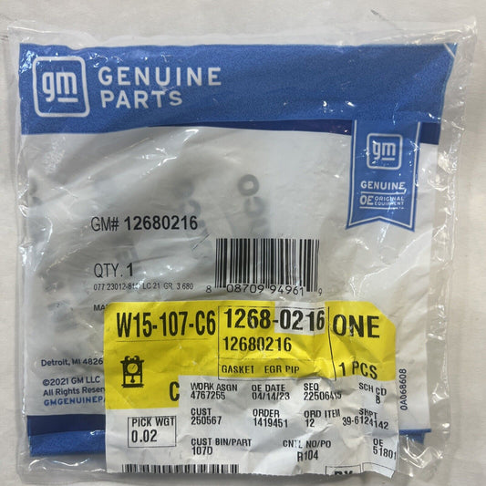 Genuine OEM GM Chevrolet Exhaust Gas Recirculation (EGR) Pipe Gasket 12680216